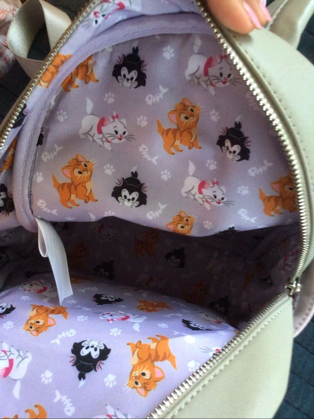 Disney Triple Cat Faces Mini Backpack - Gray, Pink, Black, Orange